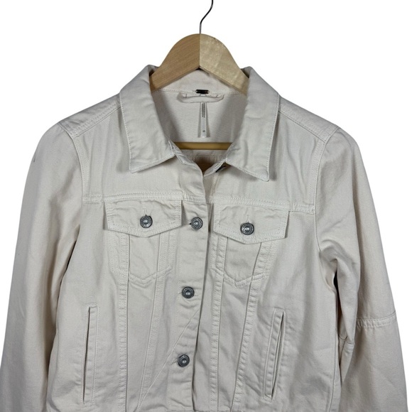 Free People Women’s We The Free Rumors Denim Jacket in Ivory Size XS - Picture 8 of 14